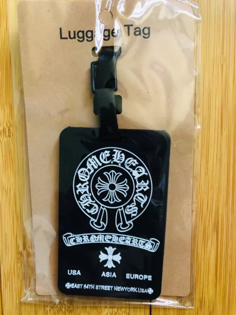New Chrome Heart Black Classic Logo Card Holder Baggage Luggage Tag