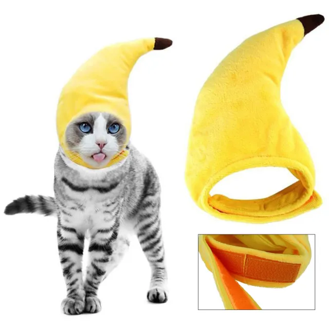 Couvre-Chef En Forme De Banane Pour Chat Accessoires Pour Chiot Robe Costume ✿