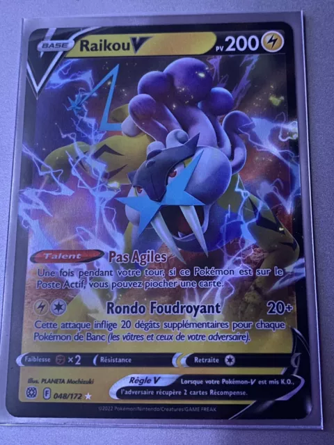 Raikou V #48/172 SWSH Brilliant Stars Ultra Rare Holo Half Art Pokemon 2022  TCG