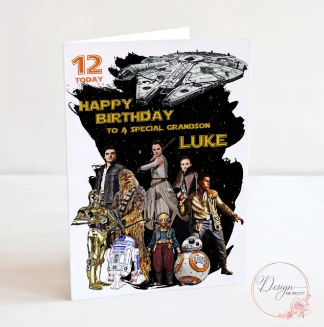 STAR WARS Personalised Birthday Card - Husband, Son, Grandson