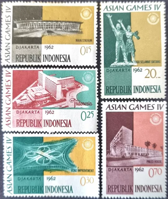 INDONESIA 1962 C/Set MNH The 4th Asian Games, Jakarta Stamps as Per Photos