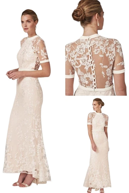 PHASE EIGHT IVORY Hope Embellished Wedding Dress - Size 12 300.00 -  PicClick UK