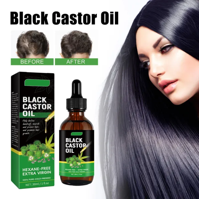 Black Castor Oil Hair Growth Eyelashes Serum Kit Hair Repair Moisturizing G