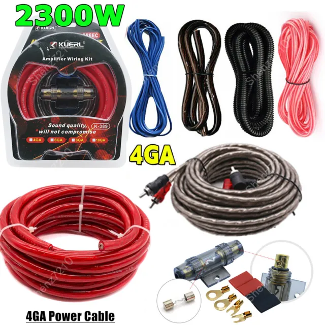2300W 4 Gauge Car Audio Cable Kit Amplifier Install Amp RCA Subwoofer Sub Wiring