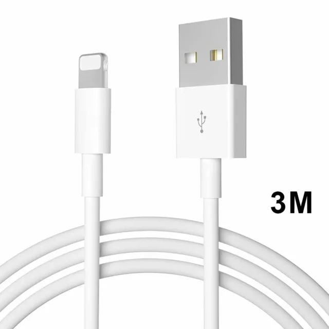 LOT 3 CABLE pour iPhone 11 XR X 8 7 6 5 S SE IPAD CHARGEUR USB RENFORCÉ 1m 2m 3m