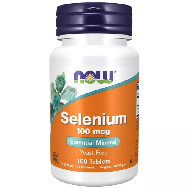 NOW Foods Selenium 100 mcg 100 Tablets, Skin Hair & Nails, Immunity