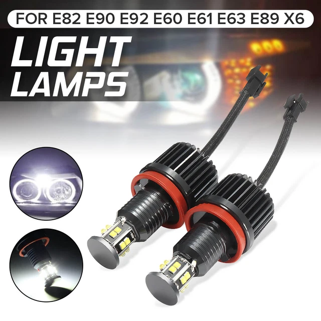 2*H8 LED Angel Eyes luce di posizione per BMW E82 E90 E91 E92 E93 E60 E61 E63 E89 X6 Z4