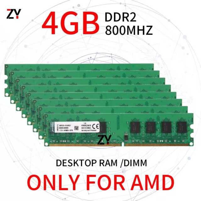 Per Kingston 32GB 8x 4GB 2GB 1GB DDR2 800MHz AMD Desktop RAM DIMM memoria IT