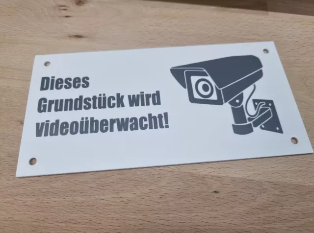 1x Dieses Grundstück wird Videoüberwacht Schild Schilder PVC Hartschaum Hof