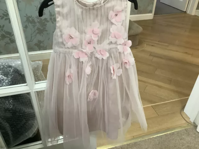 Stunning Baby Girls Monsoon Pale Dusky Pink Occasion Dress Age 18/24 Months