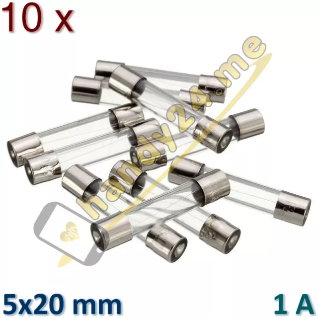 10x Fsp Fusible en Verre Fusible F1AL250V 1A 250V 5x20mm