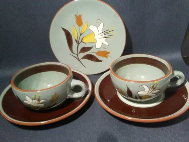 stangl pottery golden harvest cup and saucer and bread plate lot