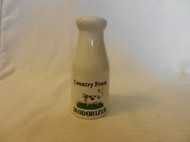 White Ceramic Country Fresh Deodorizer Shaker Jar With Holstein Cow