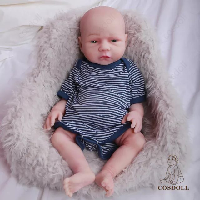 COSDOLL 18.5in Full Body Silicone BOY Doll Reborn Baby Dolls 6.61lb Newborn Baby