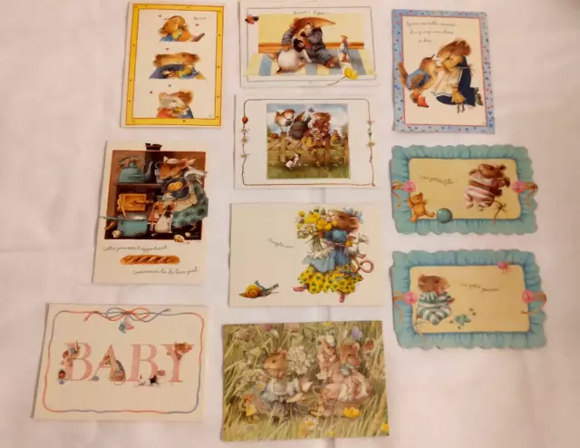 LOT CARTES POSTALES VINTAGE - VERA THE MOUSE  Par Marjolein Bastin postcard (B)