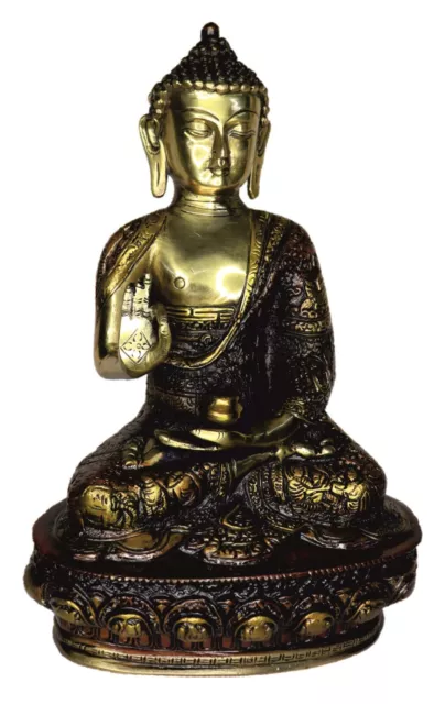 Brass Handcrafted Tibetan Buddhist Blessing Buddha Sculpture Figurine Statue