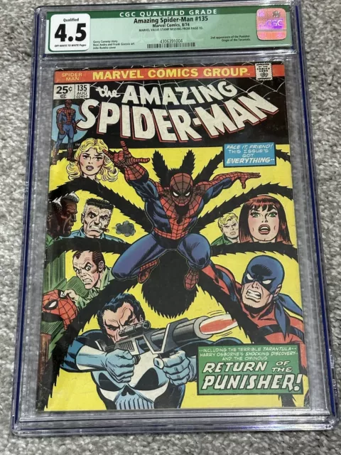 Amazing Spider-man #135 - CGC 4.5 - 1974 - 💀2nd appearance of The Punisher💀