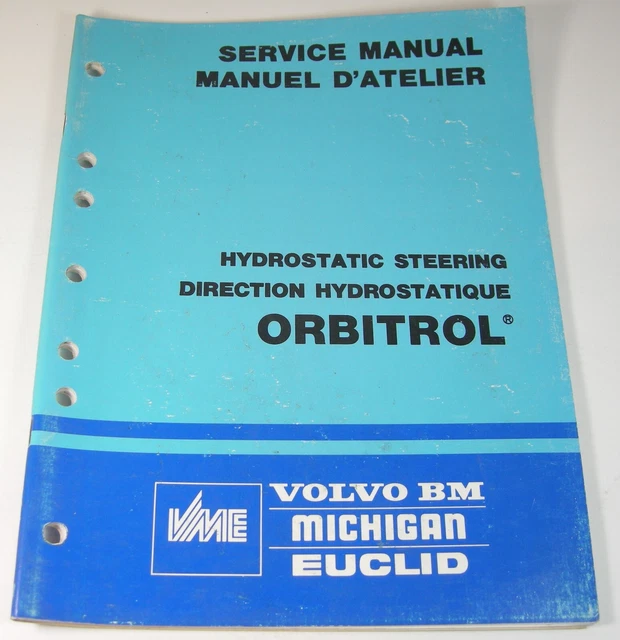 VOLVO BM MICHIGAN EUCLID Hydrostatic Steering Orbitrol Service Repair