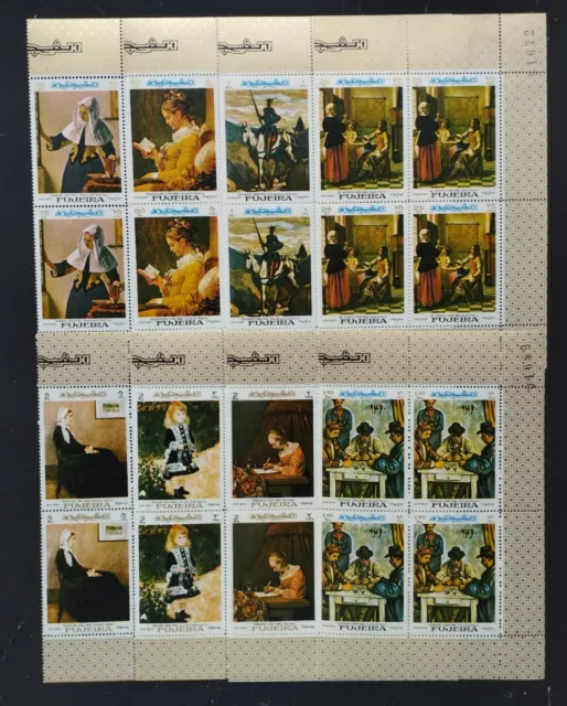 FUJEIRA - Painting -4 x 8 St.In Blocki-1967-.MNH**F 35B