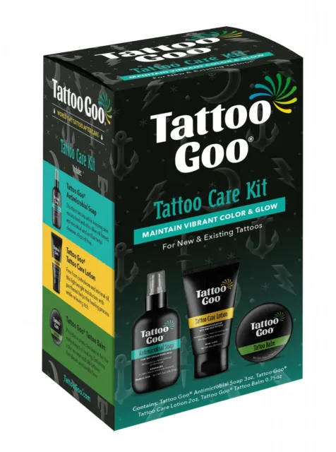 NEW Tattoo Goo Aftercare Kit 3pcs Cleansing Soap Salve Tins Healix Lotion