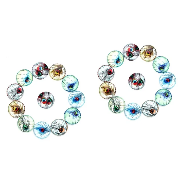 2x Flatback Dome Cabochons Anhänger Fach Patch Handwerk Perlen Charme