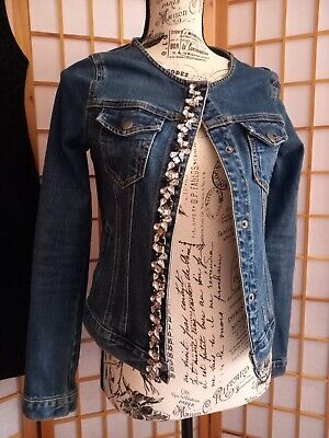 Donna Pre-owned Embroidered Jeans Jacket Blu Taglia: XL Miinto Donna Abbigliamento Cappotti e giubbotti Giacche Giacche di jeans 