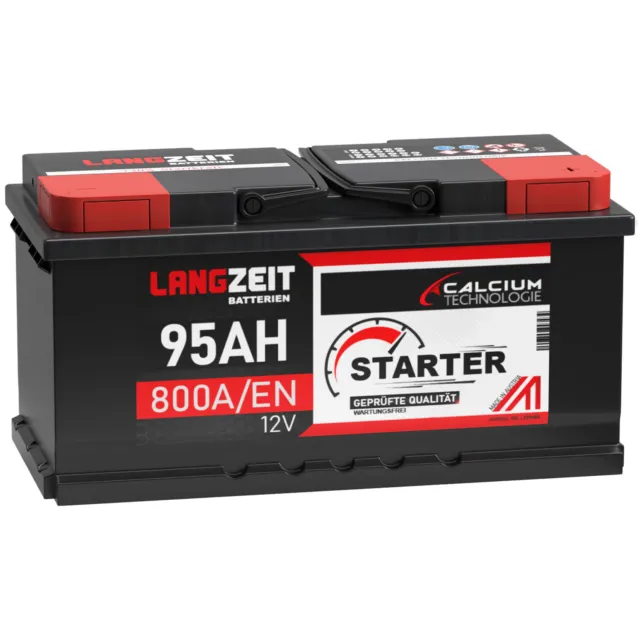 LANGZEIT Autobatterie 95AH 12V Starter Batterie statt 100Ah 85Ah 88Ah 90Ah 92Ah