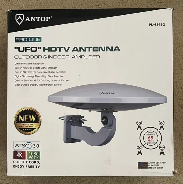 Antop PL414BG HDTV Antenna UFO 360 Omnidirectional Reception Smartpass Amplified