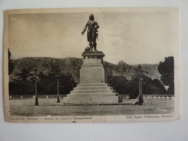 CPA - DROME - VALENCE - statue du général Championnet