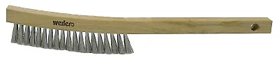 Plater's Brush, 4 X 18 Rows, Stainless Steel Wire Bristle, Wood Handle Weiler