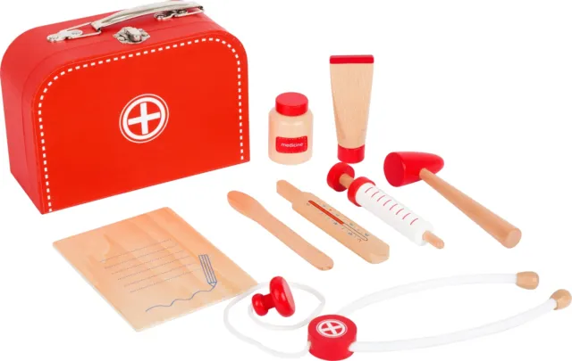 small foot wooden toys Doctor's Kit Play Set incl. Syringe, Stethoscope, Thermom