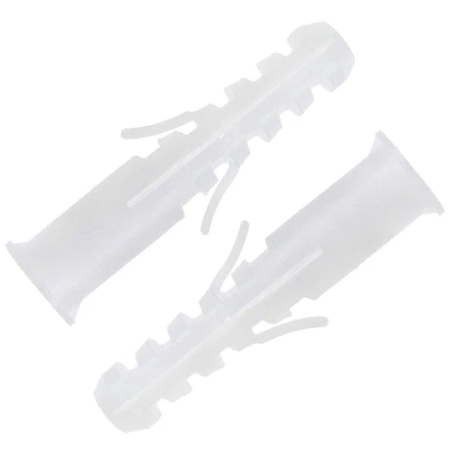 500 Pcs Drywall Nylon Anchors - Expansion Tube Fixings - White, 8 x 40mm
