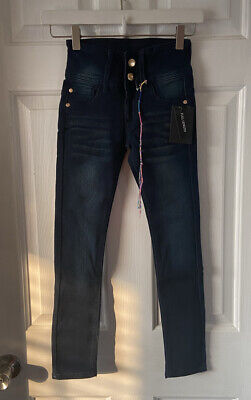 DKNY Girls Jeans Blue Full Length Tapered Left Size 8 NWT