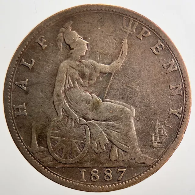 1887 Victoria Half-Penny Coin | Collectable Grade | a3807