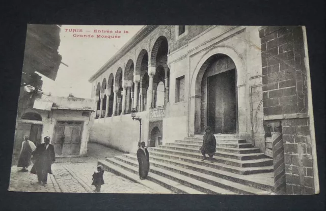 Cpa Carte Postale 1920-1930 Colonies Tunisie Tunis Entree Grande Mosquee Afrique