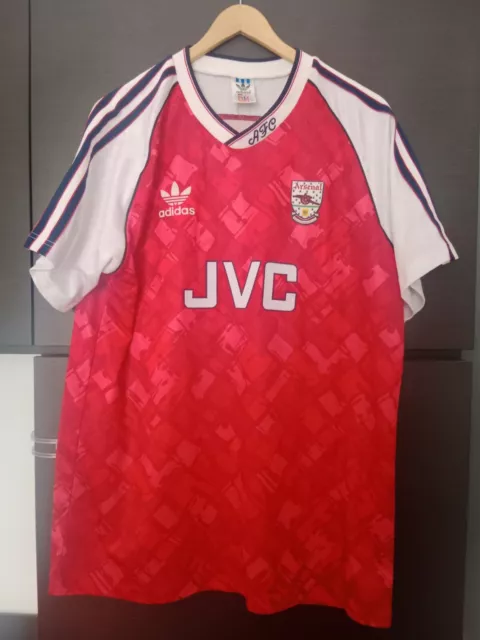 Maglia Calcio Jersey Trikot Vintage Adidas Arsenal 1992 JVC home rare # 5