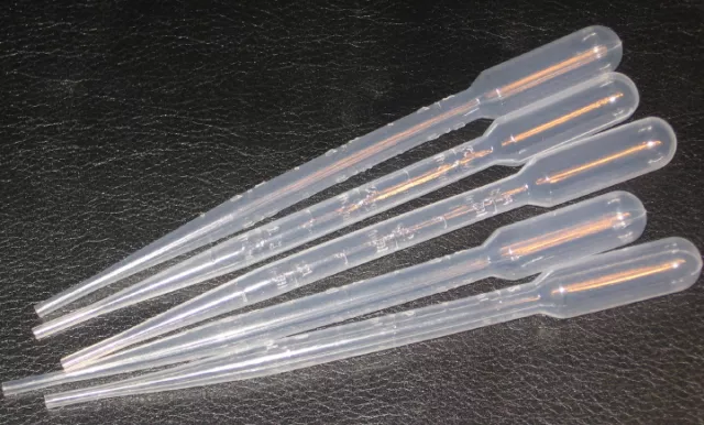 100 plastic transfer pipettes droppers graduated 3 ml 3ml Pasture