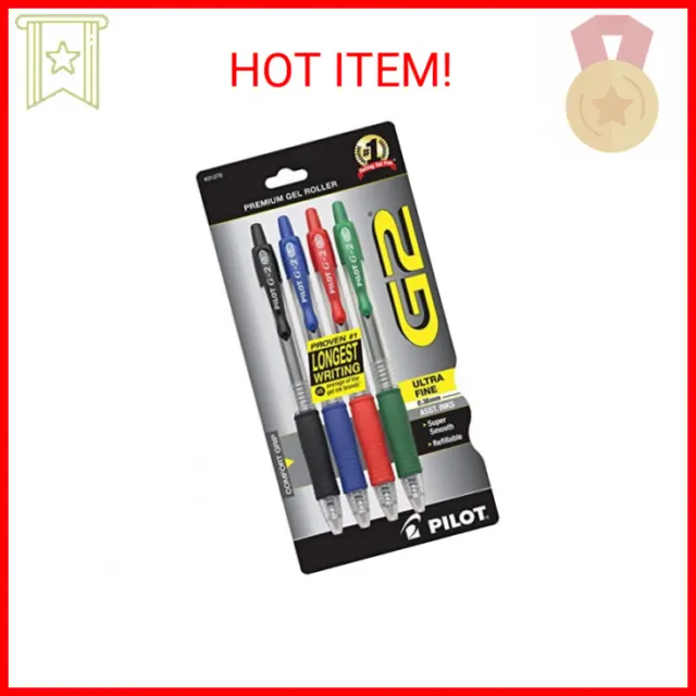 PILOT G2 Premium Refillable & Retractable Rolling Ball Gel Pens, Ultra Fine Poin