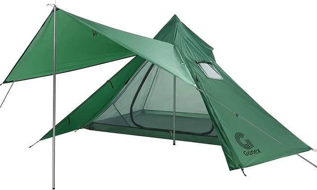 2 PERSON LIGHTWEIGHT Teepee Tent with Chimney Hole for Camping ...