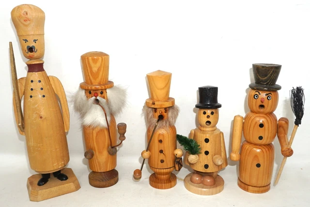 Räuchermann Räuchermännchen 5 STÜCK Erzgebirge DDR 14-24 cm