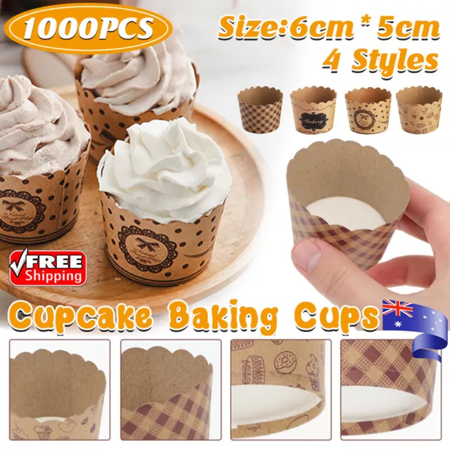 1000PCS Cake Cups Cupcake Molds Cupcake Holder Paper Baking Cups Liners AU