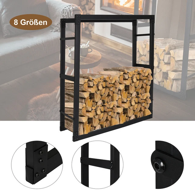Brennholzregal Aus Stahl 100x40x80 Cm - Kaminholzständer Anthrazit, Witterungsbeständig