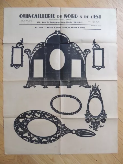 Ancien Plan de découpe création bois - Glace / Miroir  Quincaillerie du Nord