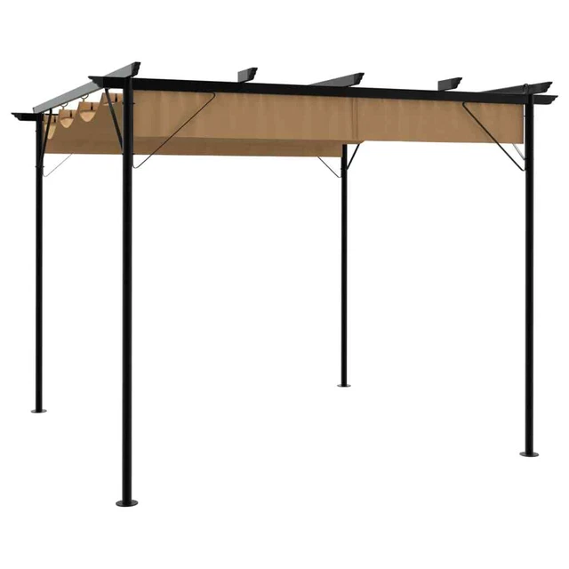Pergola Blumfeldt 3x6m Con Tetto Retrattile - In Alluminio, Impermeabile, Anti UV, Per Giardino - Foto 2