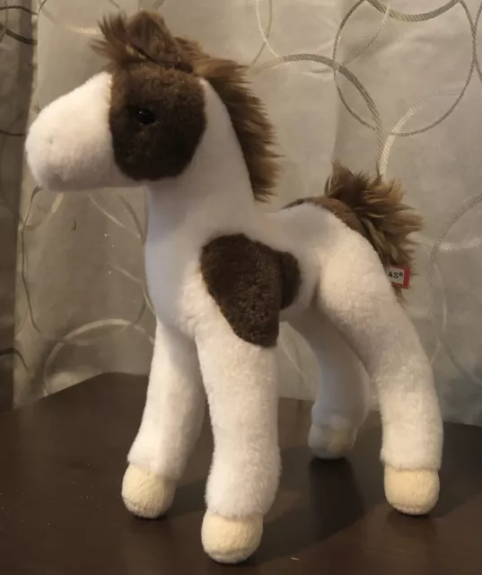 Douglas Pinto Horse Plush 10" Stuffed Farm Animal White Brown Spotted Pony Colt
