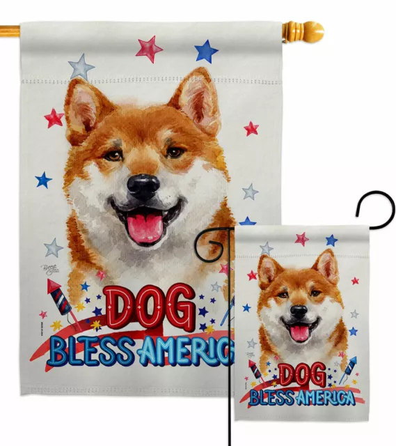 Patriotic Shiba Inu Garden Flag Animals Dog Decorative Gift Yard House Banner