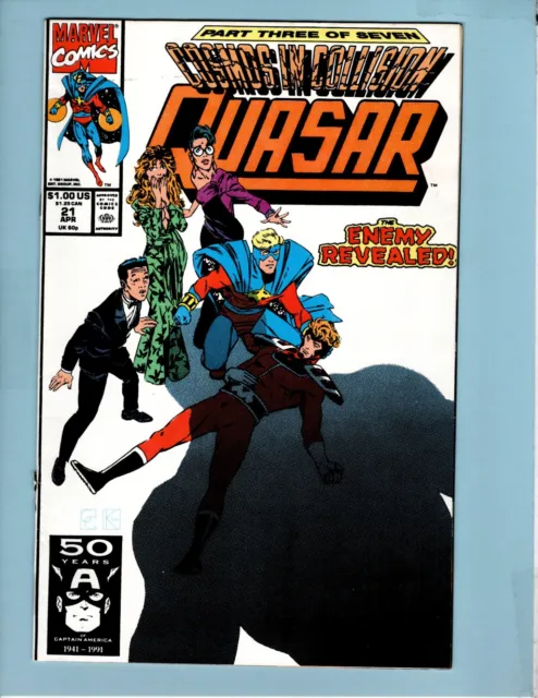 Quasar Comic #21 Copper Age First Print 1991 Gruenwald Capullo Williams Marvel