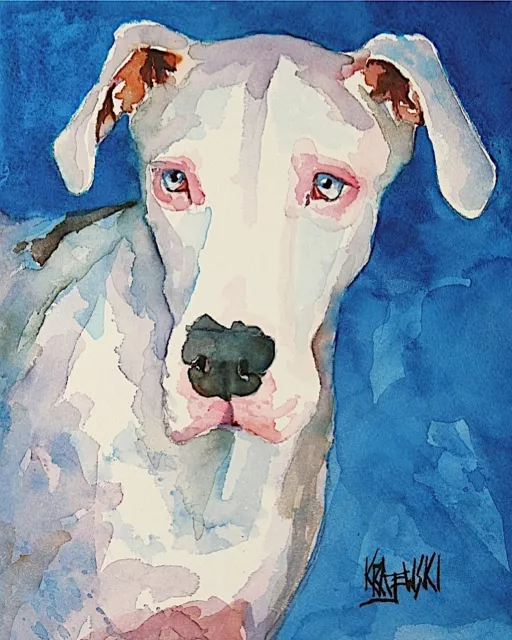 Great Dane Art Print From Painting | Gifts, Poster, Picture, Memorial, 8x10