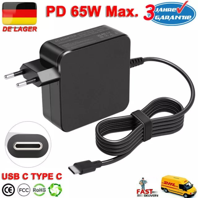 65W USB-C Typ-C Netzteil Ladegerät für Lenovo ThinkPad X1 Carbon Yoga ADLX65YLC3