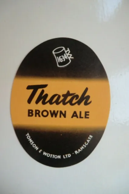 Mint Tomson & Wotton Ramsgate Kent Thatch Brown Ale Brewery Bottle Label